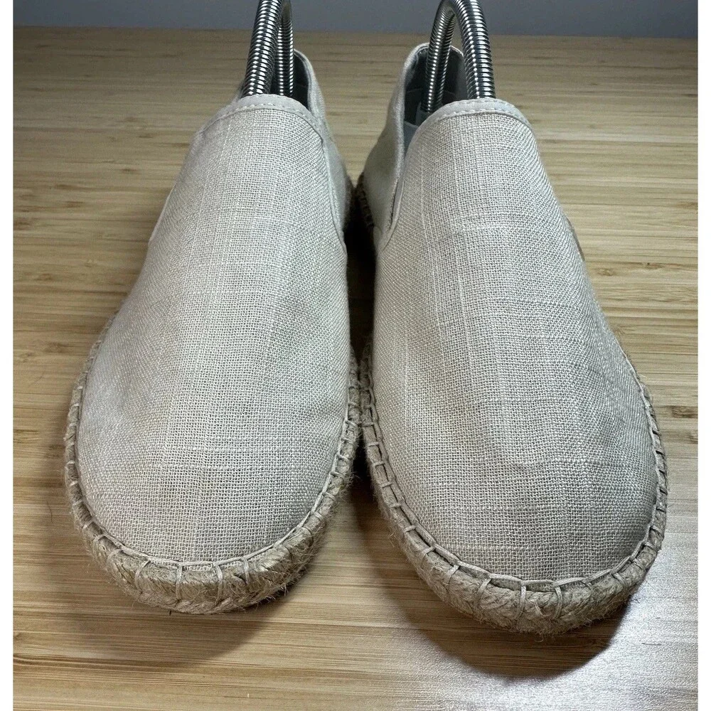 OluKai KAULA PA'AKAPA Espadrilles Shoes Women's 8 Beige Slip On Comfort Canvas
